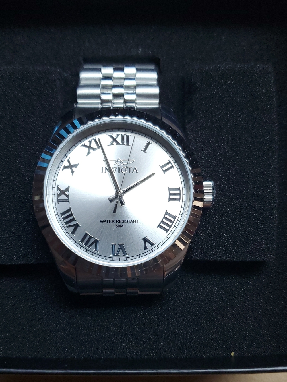Invicta Silver Men's Stainless Steel Watch with Roman Numerals
